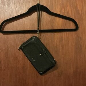 Nine West Black Wristlet with Cell Pocket and Strap